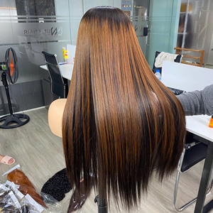 Perruque brune cachée, cheveux humains lisses, perruque à dentelle frontale, cheveux humains naturels, vente en gros, cheveux humains bruts de haute qualité, perruques 100% cheveux humains - Product Image 4