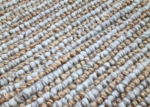 Alfombra de Yute y Lana Hecha a Mano, Alfombra Texturizada con Bucles Gruesos, Alfombra Moderna de Color Neutro para Piso - Product Image 2