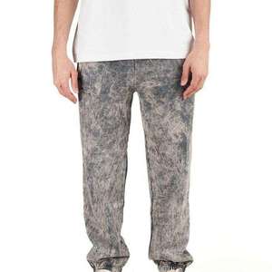 <b>Men</b> Wide Leg Canvas Sweatpants Elastic Waist Casual Joggers Midweight 100% Cotton Embroidery Streetwear <b>Summer</b> <b>Pants</b> - Product Image 3