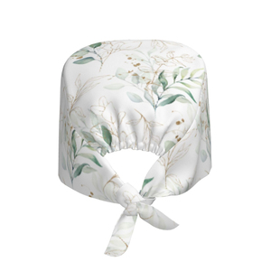 Eucalyptus <b>Leaf</b> Print Surgical Cap – Premium Floral Medical Headwear for Holistic & Dental Clinics - Product Image 2
