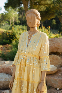 Robe de Soirée Élégante Brodé à Manches Trois-Quarts Tricotées, Col en V, Grande Taille, Décontractée et Imprimée pour l'Été - Product Image 2