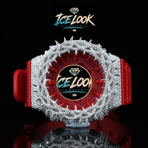 For Look Quartz Watch Crystal Bezel Stainless Steel 18mm <b>Red</b> Strap Analog Wrist Rhinestone Dial Fashion Jewelry Style for Kids - Product Image 5