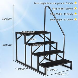 Scaletta per Piscina Rinforzata con Capacità di Carico di 300 kg, Gradini per Camper, Corrimano, Gradini per Vasca Idromassaggio - Product Image 2