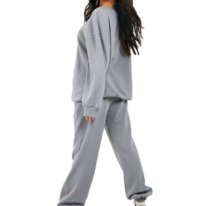 Conjunto de Sudadera con Capucha y Pantalones Deportivos de Dos Piezas, Unisex, de Invierno, Estampado, Oversize, de Algodón Orgánico Lavado |   Ropa de estar por casa ecológica con hombros caídos |   Personalizado - Product Image 3