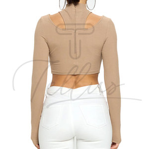 Tops Cortos Casuales de Ganchillo Sencillos para Mujer para Fitness - Diseño Personalizable y Posición del Logotipo Frontal Transpirables Venta al por Mayor - Product Image 5