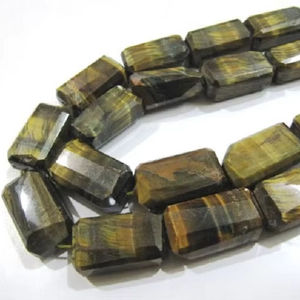 Perles en pierre semi-précieuse œil de tigre jaune naturel, forme pépite, 15x25mm, découpées au laser - Product Image 1
