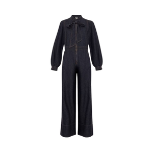 Mono vaquero de pierna ancha para mujer, moda premium, fabricante y proveedor OEM ODM - Product Image 3