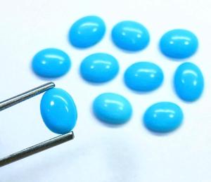 Turquesa Natural Cabujón, Piedras Preciosas Sueltas, Piedras Pulidas Azules, para Joyería, Anillos, Colgantes, Certificado IGI, Aligemstones - Product Image 1