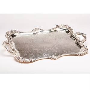 New Indian Handicraft <b>Metal</b> Premium Style Rectangular Customized Shape & Size Serving Tray Special Occasions Wedding - Product Image 4