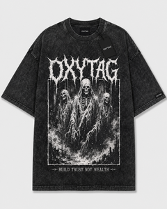 Camiseta Oversize Vintage Personalizada con Lavado Ácido, Algodón Pesado, Estampado Gráfico Streetwear Death Metal Reaper, Fabricante de Camisetas - Product Image 5