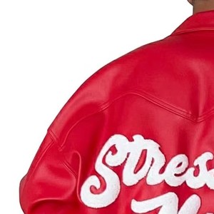 High Quality Embroidered <b>Leather</b> <b>Jacket</b> Fashion Biker Coat Genuine <b>Leather</b> Custom OEM ODM Manufacturing Sample Service - Product Image 3