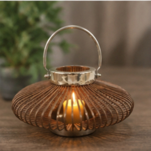 Lanterne ronde en métal avec poignée, objet décoratif pour la maison, pour le salon - Product Image 3