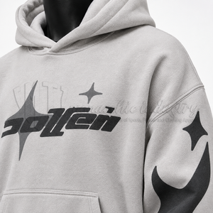 Custom Unisex <b>Grey</b> Solid Zip-Up Pocket Oversized Streetwear Fleece Pullover Hoodie 100% Cotton Casual <b>Sweatshirt</b> - Product Image 6