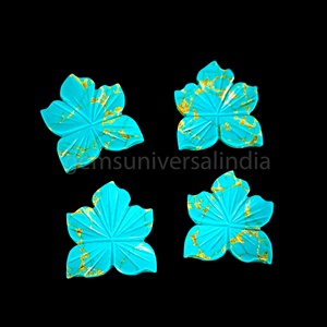 Naturel Cuivre Turquoise Forme De Fleur Sculpté À La Main Pierres Précieuses Charmes Turquoise Fleur Perles Pour La Fabrication De Bijoux Prix De Gros En Vrac - Product Image 2