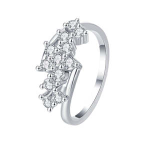 Anillos de compromiso de moissanita VVS de moda con engaste de burbujas y piedras de corte brillante redondo, banda de boda de plata de ley 925 - Product Image 1