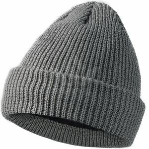 Gorro de Punto Acrílico Unisex, Color Sólido, Gorro Cálido Informal de Invierno, 8.6 Pulgadas de Alto, 9.0 Pulgadas de Ancho, Talla Adulto 56-58 CM - Product Image 1