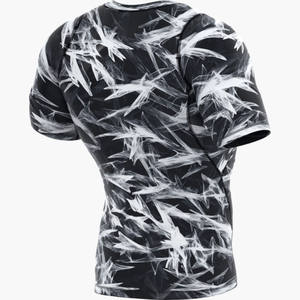 Camiseta de Compresión Sublimada Personalizada al por Mayor para Hombre, Cuello Alto, Manga Corta, Ropa Deportiva de Alta Calidad para Hombre - Product Image 3