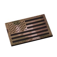 Patch rectangulaire en tissu tissé avec drapeau américain, à thermocoller, brodé, fond camouflage, à coudre