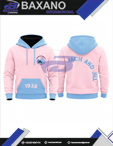 แจ็คแอนด์จิลออฟอเมริกาเสื้อฮู้ดผู้ชายสีชมพูพร้อมกระเป๋าจิงโจ้สีน้ำเงิน 1938 เสื้อฮู้ดลำลองสำหรับผู้หญิงฤดูหนาว - Product Image 6