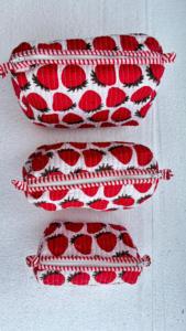 Bolsas Cosméticas Portátiles de PU Acolchadas Hechas a Mano, Color Sólido, con Cierre, de 7 Pulgadas, para Viaje y Almacenamiento - Product Image 2