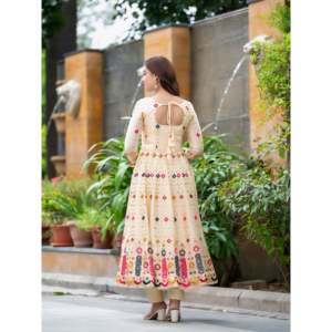 Vestido Anarkali con Bordado de Lentejuelas para Fiestas Nocturnas, Elegante Ropa de Fiesta - Product Image 5