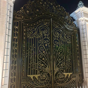 Puerta Corredera Metálica Decorativa de Apertura Automática, Hierro Forjado Moderno Personalizado para Uso en Exteriores, Casas de Lujo, Villas, Jardines, Escuelas - Product Image 1