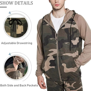 Ensemble de survêtements décontractés pour hommes, style européen et américain, couleur unie, doublure polaire, collection automne-hiver, transfrontalier - Product Image 3