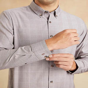 Camisa Oxford de manga larga de algodón de alta calidad para hombre, diseño bordado de talla grande transfronterizo, Dobby transpirable antiarrugas - Product Image 3