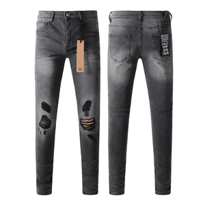 Jeans para Hombre, Corte Recto, Ajustados, Slim Fit, de Diseñador, Pantalones de Mezclilla, Moda Urbana - Product Image 4