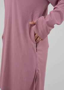 Survêtement à capuche tricoté pour l'hiver et l'automne, grande taille, coupe allongée, pour l'extérieur, modeste, en tissu respirant, vente en gros, OEM, faible MOQ - Product Image 5