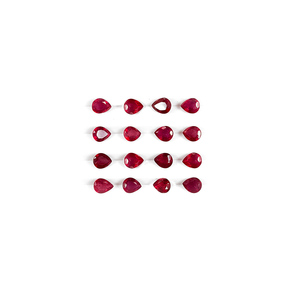 Rubis naturels de Bangkok, formes poire calibrées 4x5mm, pierres précieuses de rubis naturelles facettées en vrac pour la fabrication de bijoux, prêtes à l'emploi - Product Image 1