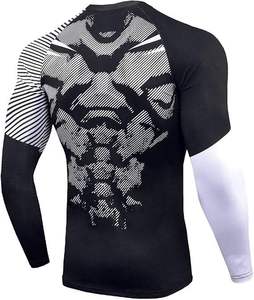 Vêtements de sport de compression pour hommes, ensembles de gym, chemise à manches longues, pantalon, ensemble de course à pied ajusté - Product Image 3