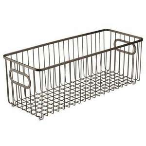 Hot Sale Rectangle Shape <b>Metal</b> Wire Storage <b>Basket</b> in Black Color Use for Home and Kitchen Counter Top <b>Basket</b> With Handles - Product Image 1