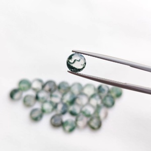 Ágata de musgo natural de 5mm facetada redonda plana suelta corte piedra preciosa precios de fábrica al por mayor comprar directamente del fabricante mejor proveedor - Product Image 1