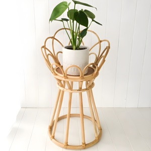 Porte-plante en rotin pour décoration de jardin balcon terrasse présentoir à fleurs extérieur porte-pot naturel pour jardinière - Product Image 2