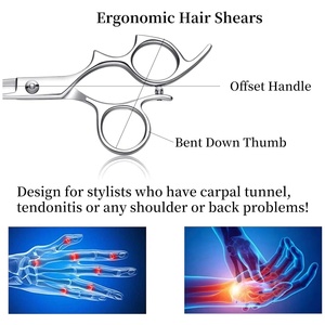 6.0 Inch Best Selling Professional Hairdressing <b>Barber</b> Scissors Right-Handed Medium Handle 4Cr13 Stainless Steel Flat Blunt - Product Image 2