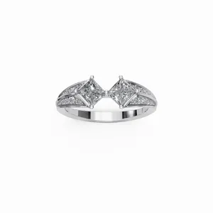 Anillo de Diamantes Cultivados en Laboratorio Shine Designer con Corte Princesa Redondo, Juego de 9 Piezas, Certificado IGI, Claridad VVS, Joyería de Oro de Lujo para Mujer - Product Image 1