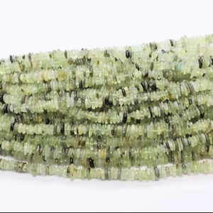 ลูกปัดเพรนไนต์ธรรมชาติแบบเรียบ ขนาด 5-6 มม. ลูกปัดพลอยเพรนไนต์แบบไม่เจียระไน ความยาว 16 นิ้ว ลูกปัดเพรนไนต์แบบขัดเงา - Product Image 1