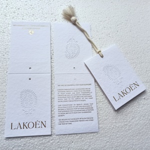 Cotton Deckle <b>Paper</b> Hangtags with <b>Handmade</b> Finish, Custom Branding, Eco-Friendly Packaging & Bulk Export Supply. - Product Image 3