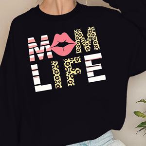 Sudaderas Casuales con Estampado de Leopardo para Mujer - Tejido de Punto MOM LIFE - Product Image 5