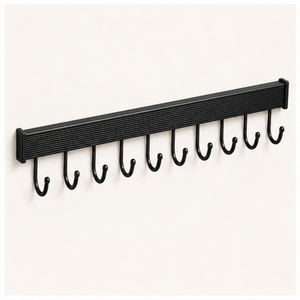 Vintage Wall Mounted Kitchen Utensil Rack with <b>Hooks</b> Metal Kitchen <b>Rail</b> Organizer for Pots Pans & Spatulas Multi-Purpose Hanging - Product Image 5
