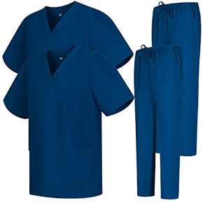Uniforme Médico Unisex con Cuello en V, Paquete de 2, Azul Marino Oscuro, Top de Manga Corta, Pantalones con Cintura Elástica, Uniforme para el Sector Salud - Product Image 6