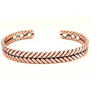 กำไลข้อมือทองแดงบรรเทาอาการปวดข้ออักเสบ ดีไซน์ทันสมัย งานหล่อโลหะ - Product Image 3