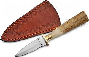 Cuchillo de Cocina Simétrico de Acero Inoxidable Hecho a Mano con Mango de Hueso y Funda de Cuero - Product Image 4