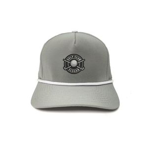 Gorra de Golf OEM de 5 Paneles con Logotipo de Goma Personalizado, Borde Curvo con Cuerda y Etiqueta Tejida para Torneos de Golf y Eventos de Equipo - Product Image 1