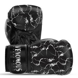 Fully Customized Venomous Black Thunder Boxing Gloves Premium Hand Grips Moisture Wicking Adjustable Wrist <b>Strap</b> Training MMA - Product Image 4