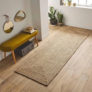 Tapis de sol moderne en jute, rectangulaire, couleur unie, tissage plat, écologique, pour couloir, à poils ras, usage domestique - Product Image 3