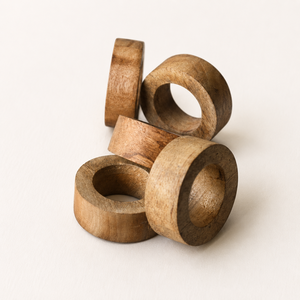 Juego de Anillos para Servilletas de Madera de Acacia Natural Hechos a Mano, Decoración Ecológica para Mesa de Estilo Rústico, para Bodas, Cenas Festivas y Hoteles de Lujo - Product Image 2