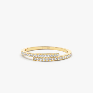 Anillos Cruzados de Plata de Ley 925 con Micropavé de Moissanita y Baño de Oro de 18k, Joyería de Lujo para Mujer, Aniversario, Novia - Product Image 1