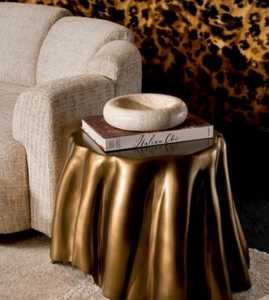 Mesa de Centro Moderna con Diseño Drapeado, Mueble Decorativo Hecho a Mano para Sala de Estar Contemporánea - Product Image 6